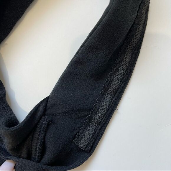 Vintage Tadashi Shoji Black 100% Silk Sleeveless Layered Tiered Draped Gown - Picture 13 of 16